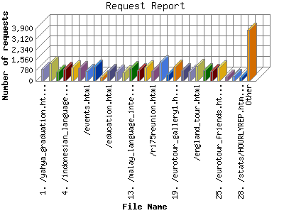 Request Report: Number of requests by File Name.